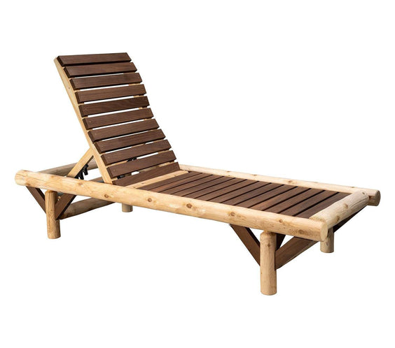 ThermaFusion Cedar Log Chaise Lounge – Northern White Cedar & Red Oak – USA Made - Outdoorsiness