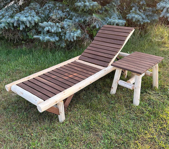 ThermaFusion Cedar Log End Table – Northern White Cedar & Red Oak – USA Made - Outdoorsiness