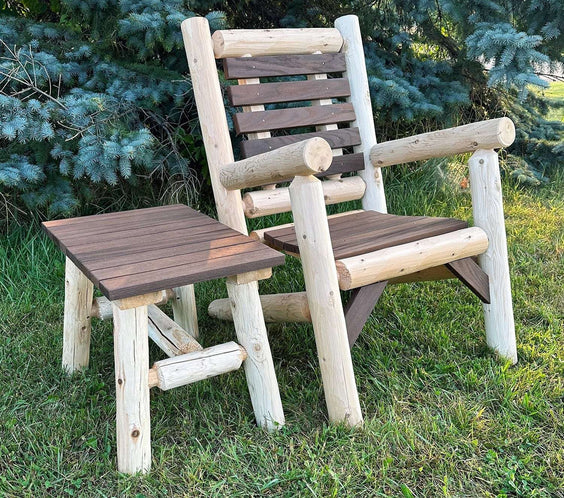 ThermaFusion Cedar Log End Table – Northern White Cedar & Red Oak – USA Made - Outdoorsiness