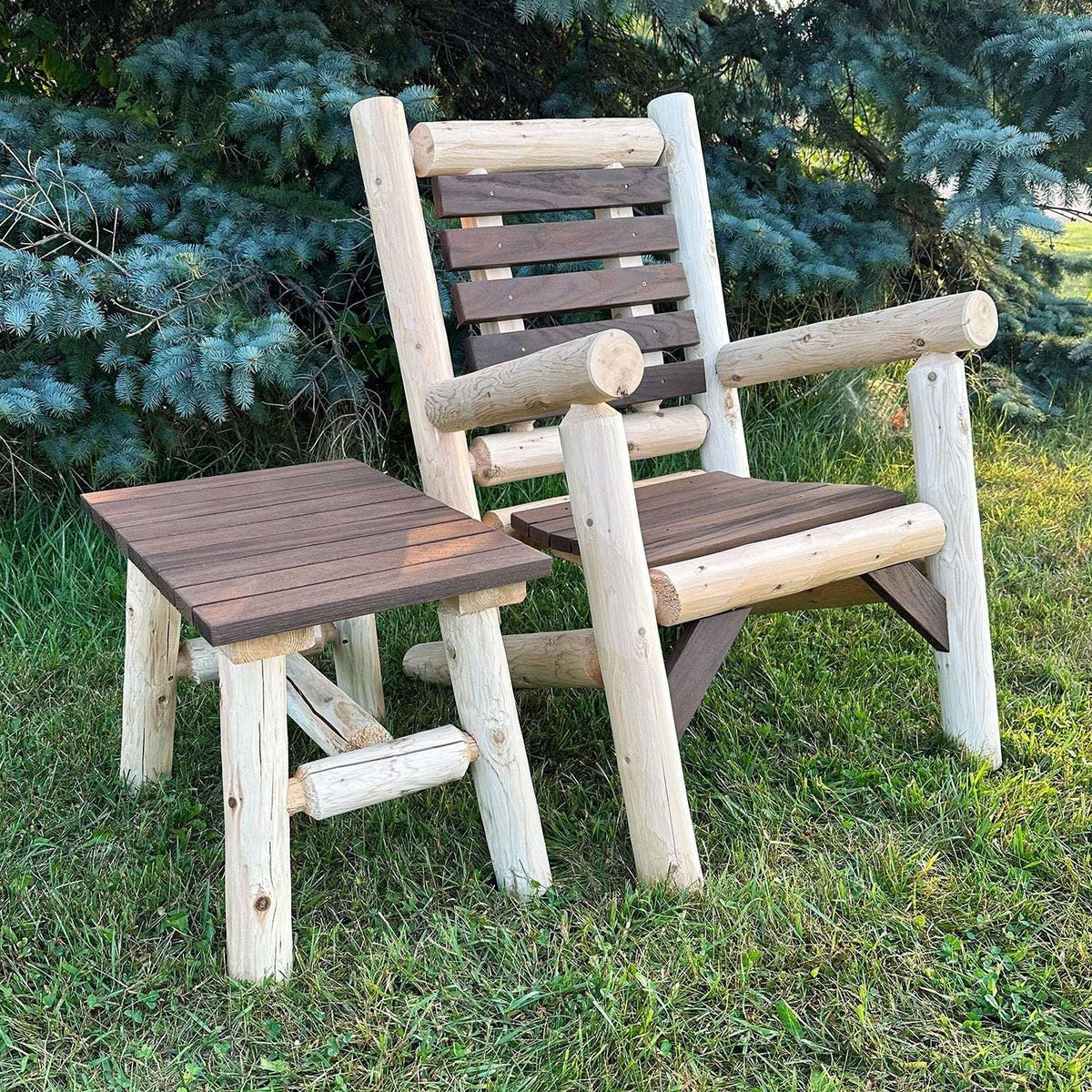ThermaFusion Cedar Log End Table – Northern White Cedar & Red Oak – USA Made - Outdoorsiness