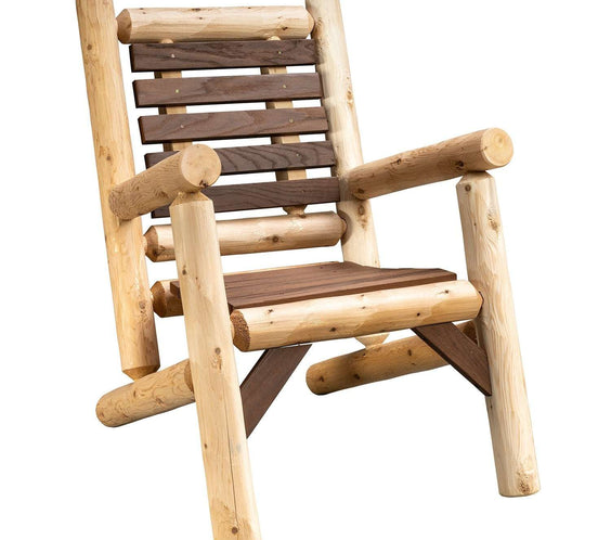 ThermaFusion Cedar Log Lounge Chair – Northern White Cedar & Red Oak – USA Made - Outdoorsiness