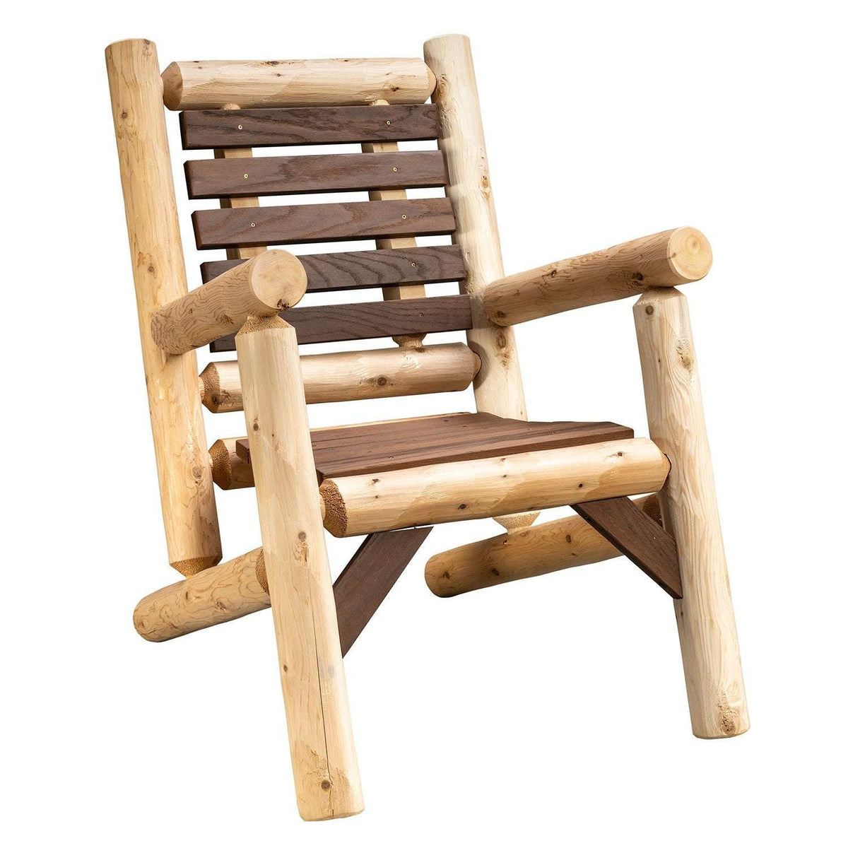 ThermaFusion Cedar Log Lounge Chair – Northern White Cedar & Red Oak – USA Made - Outdoorsiness