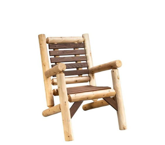 ThermaFusion Cedar Log Lounge Chair – Northern White Cedar & Red Oak – USA Made - Outdoorsiness