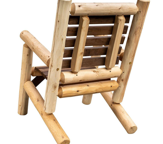 ThermaFusion Cedar Log Lounge Chair – Northern White Cedar & Red Oak – USA Made - Outdoorsiness