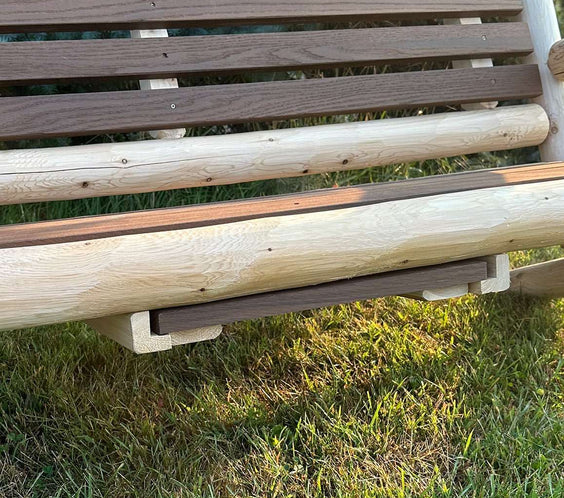 ThermaFusion Cedar Log Tete-A-Tete Porch Swing – Northern White Cedar & Red Oak – USA Made - Outdoorsiness