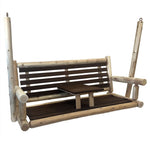 ThermaFusion Cedar Log Tete-A-Tete Porch Swing – Northern White Cedar & Red Oak – USA Made - Outdoorsiness