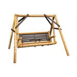 ThermaFusion Cedar Log Tete-A-Tete Yard Swing – Northern White Cedar & Red Oak – USA Made - Outdoorsiness