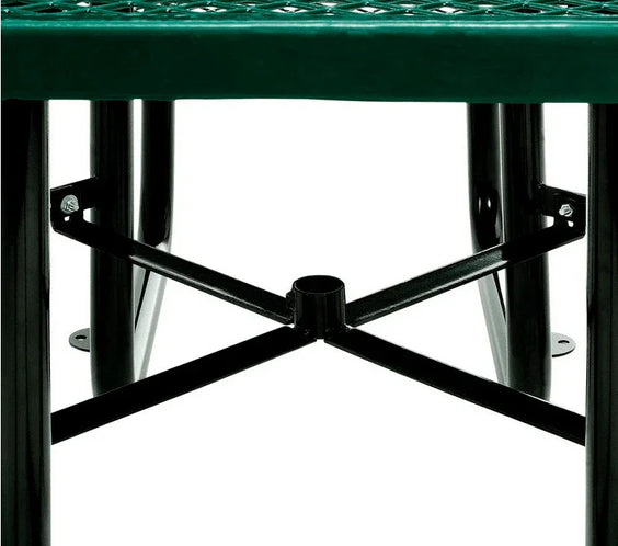 Outdoorsiness Quick Ship 46" Square Expanded Metal Picnic Table - Thermoplastic Coated, UL Certified, Commercial Grade