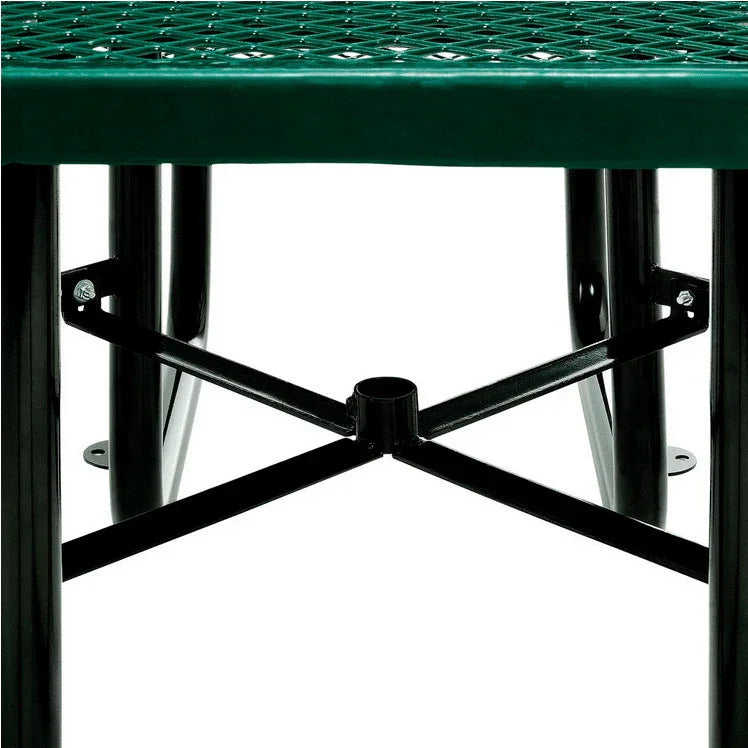 Outdoorsiness Quick Ship 46" Square Expanded Metal Picnic Table - Thermoplastic Coated, UL Certified, Commercial Grade