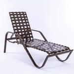 Vinyl Basket Weave Classic Commercial Pool Chaise Lounge with Armrests – 14in - Outdoorsiness
