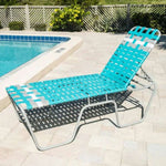 Vinyl Basket Weave Commercial Pool Chaise Lounge – 20in Senior Height - Outdoorsiness