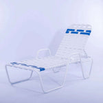 Vinyl Basket Weave Commercial Pool Chaise Lounge with Armrests – 14in - Outdoorsiness
