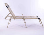 Vinyl Basket Weave Commercial Pool Chaise Lounge with Flat Armrests – 16in - Outdoorsiness