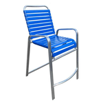 Vinyl Strap Commercial Pool Balcony Chair with Arms - Outdoorsiness