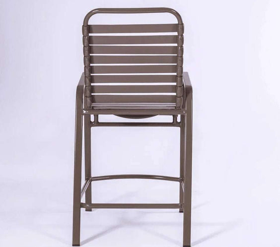 Vinyl Strap Commercial Pool Balcony Chair with Arms - Outdoorsiness
