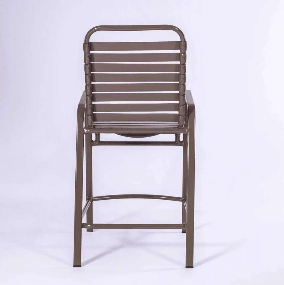 Vinyl Strap Commercial Pool Balcony Chair with Arms - Outdoorsiness