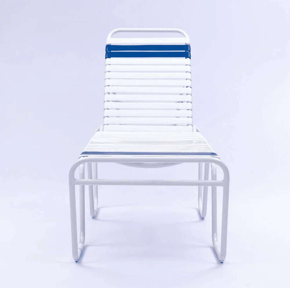 Vinyl Strap Commercial Pool Chaise Lounge – 20in Senior Height - Outdoorsiness