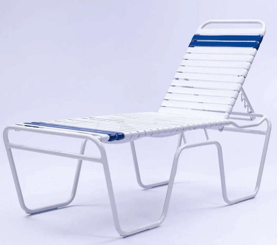 Vinyl Strap Commercial Pool Chaise Lounge – 20in Senior Height - Outdoorsiness