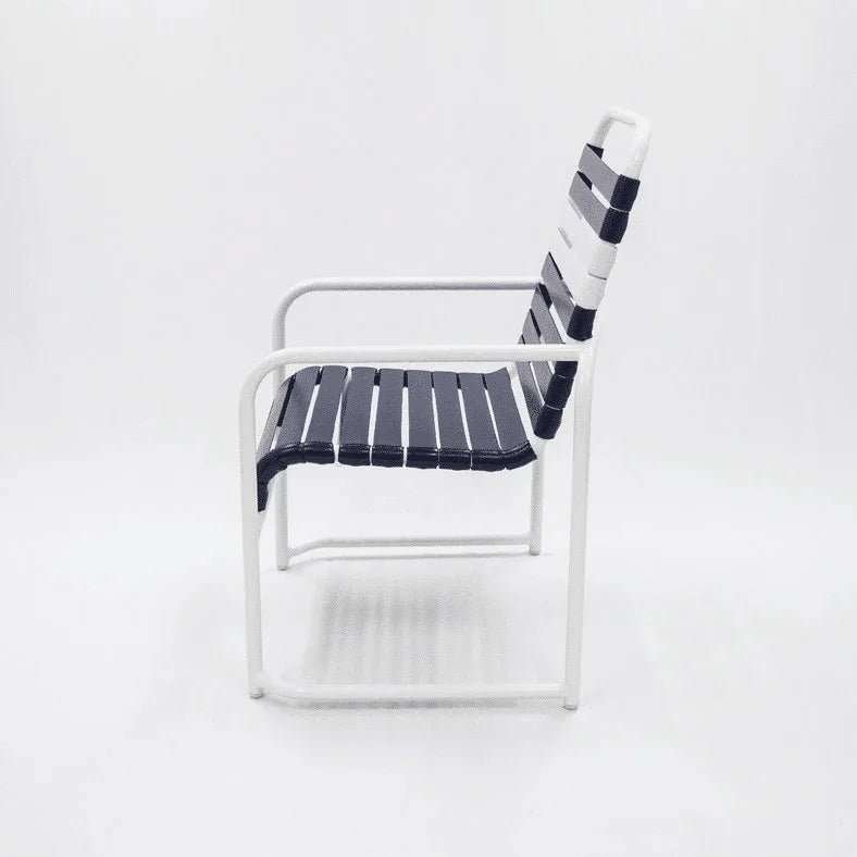 Vinyl Strap Commercial Pool Dining Chair – Sled Base - Outdoorsiness