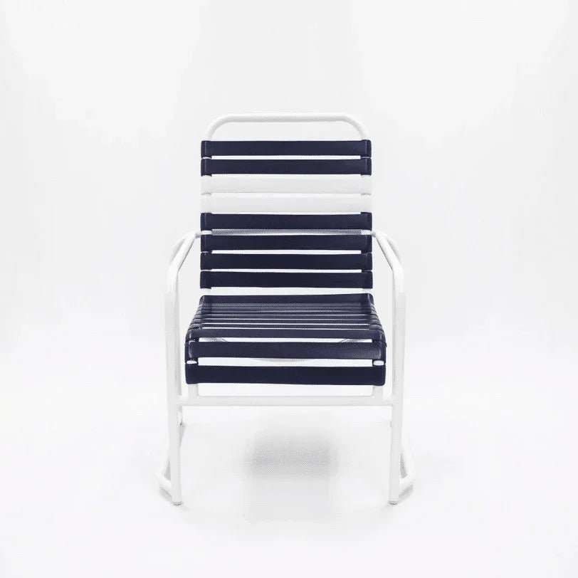 Vinyl Strap Commercial Pool Dining Chair – Sled Base - Outdoorsiness