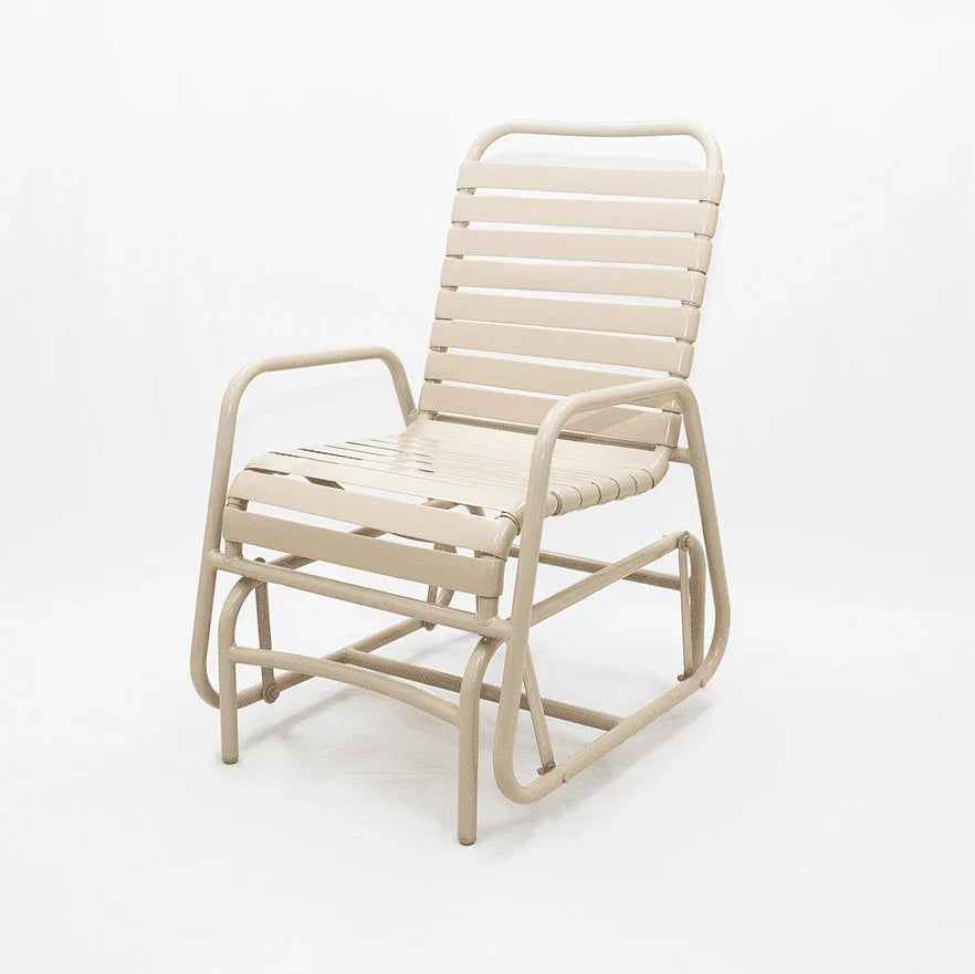 Beach Club Vinyl Strap Commercial Poolside Glider Chair – Aluminum Frame