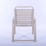 Wide Frame Vinyl Strap Commercial Pool Side Dining Chair with Comfort Arm - Outdoorsiness